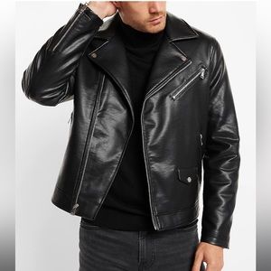 Black faux leather Moto jacket